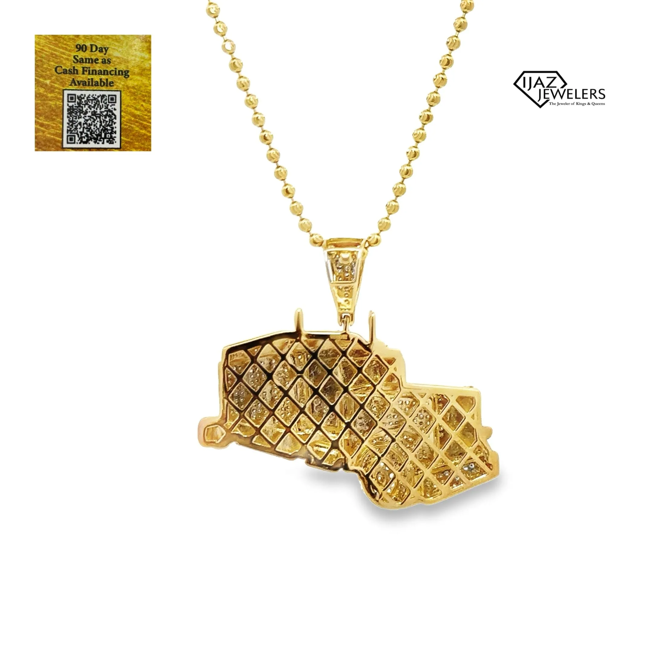10K Gold 1.00 CTW Diamond Big Rig Charm