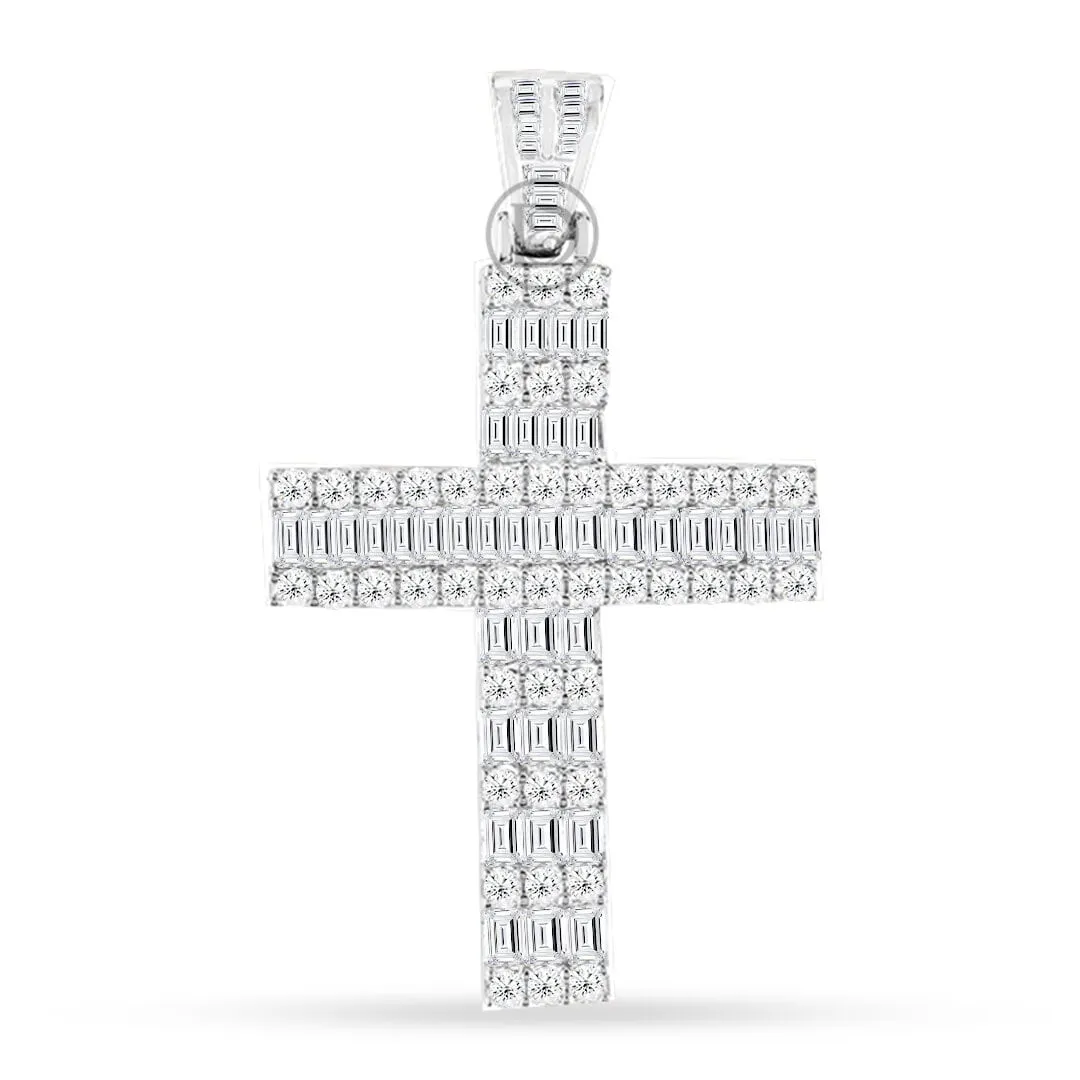 10K Yellow Gold Cross Pendant With 2.49CT Diamonds