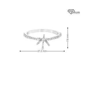 14K White Gold Semi Mount Diamond Engagement Band