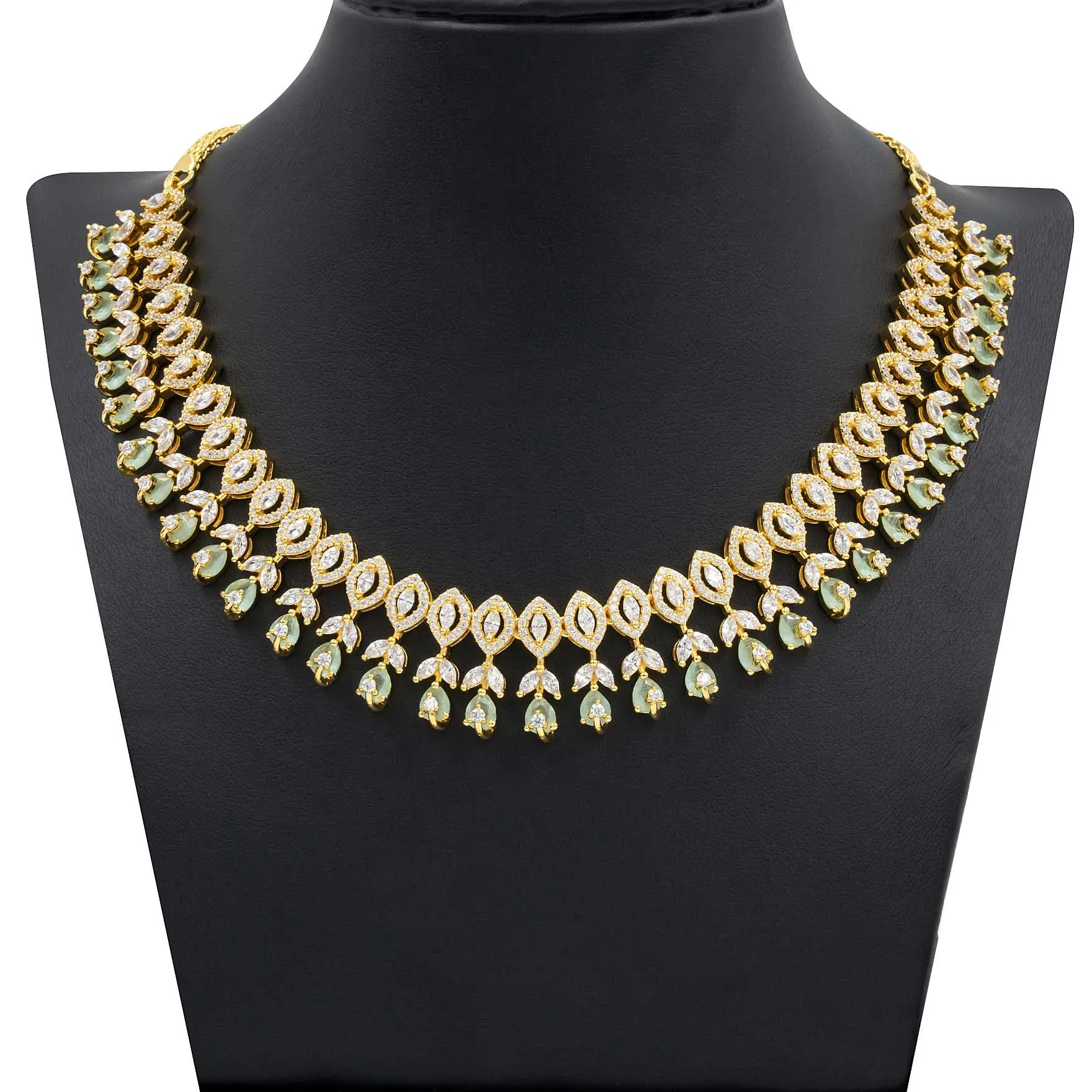 24ct Gold Plated Stone Necklace with stud PMSNS5WN-0021, PMSHST15WN-052