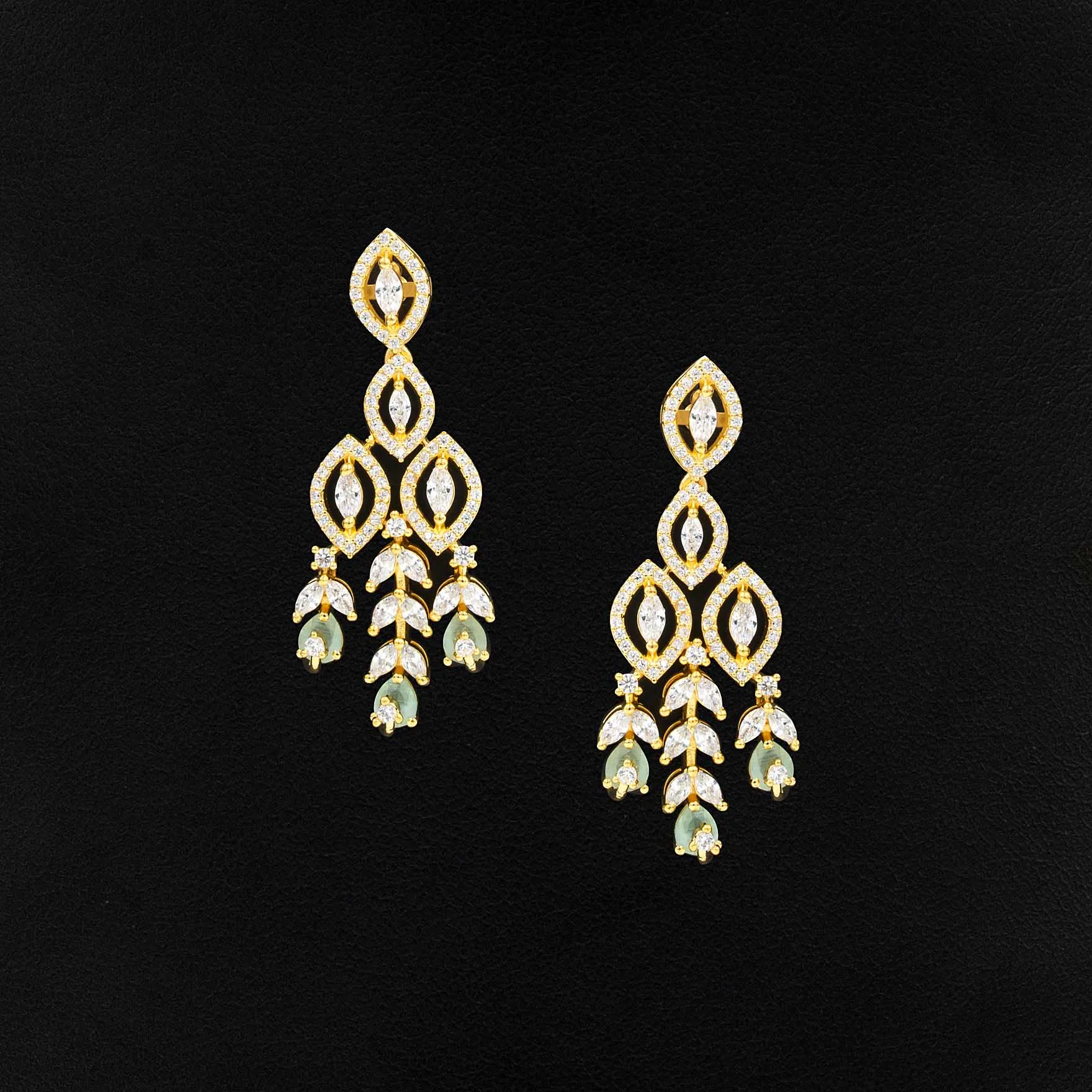 24ct Gold Plated Stone Necklace with stud PMSNS5WN-0021, PMSHST15WN-052
