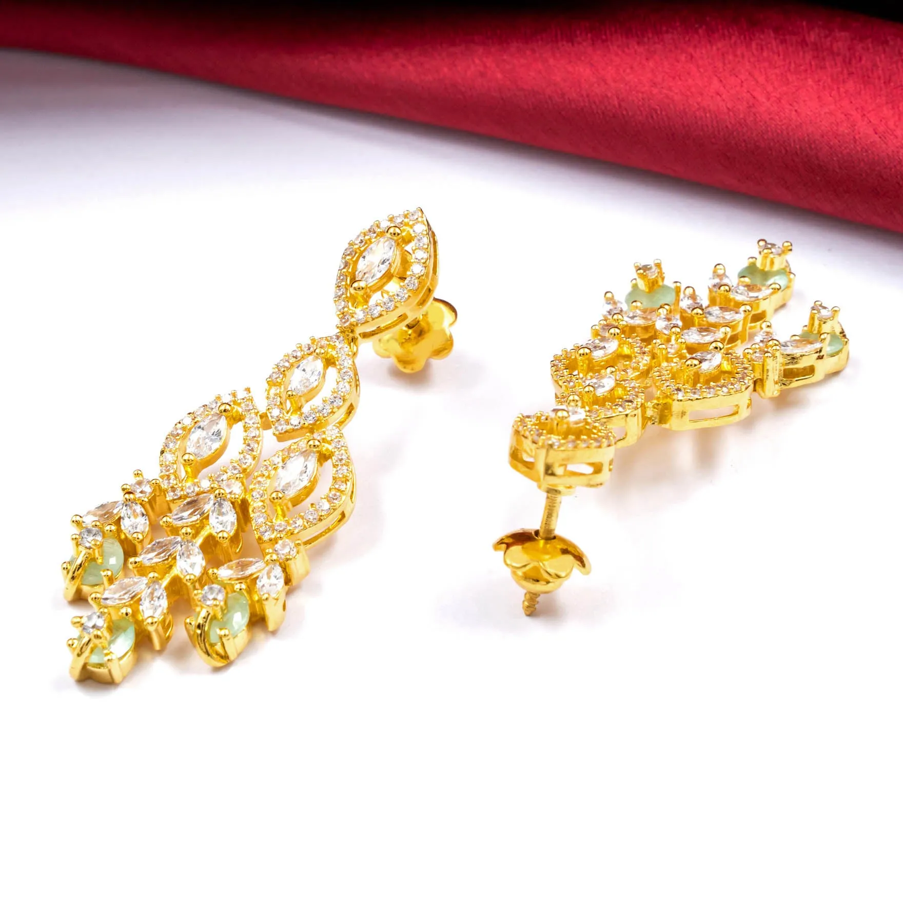 24ct Gold Plated Stone Necklace with stud PMSNS5WN-0021, PMSHST15WN-052