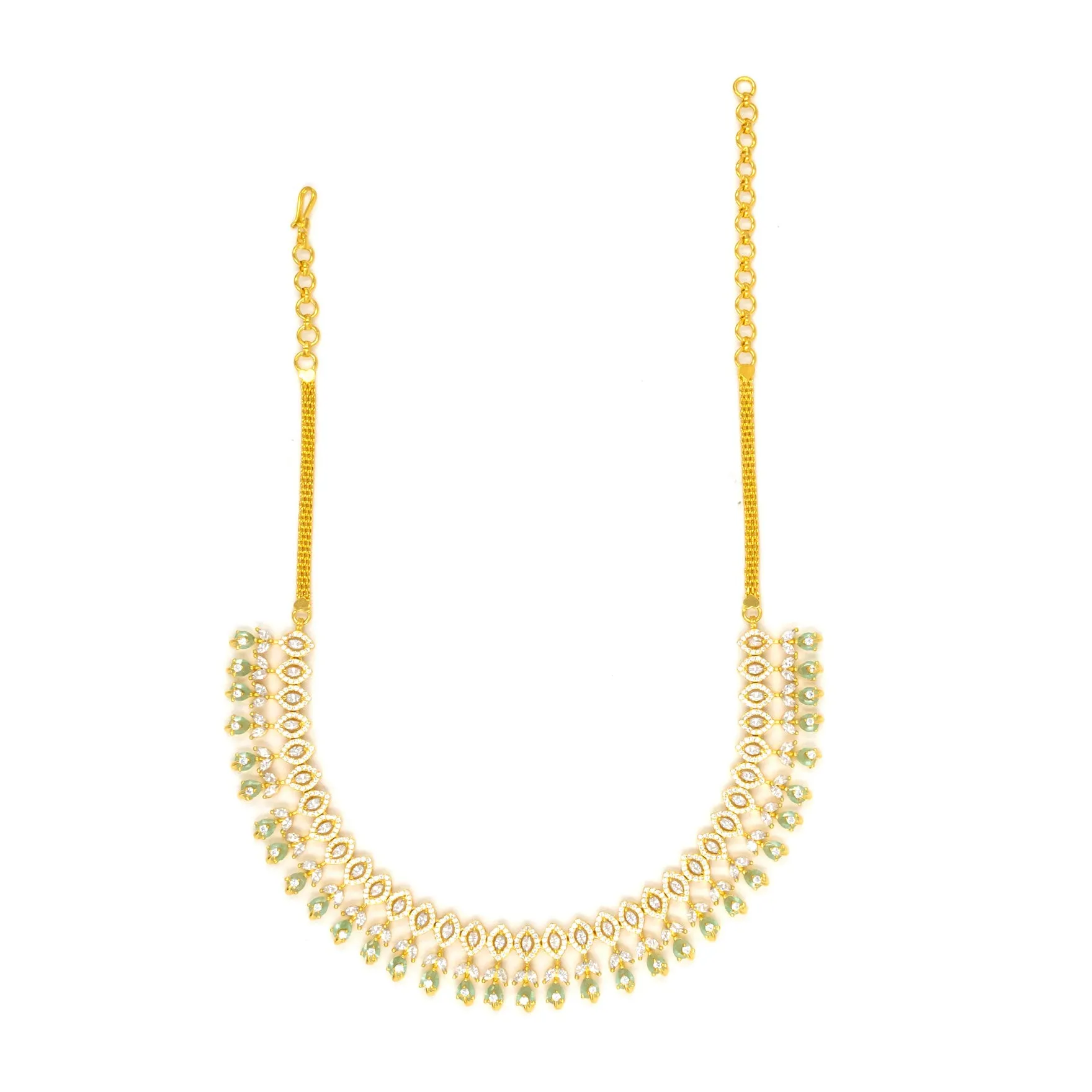 24ct Gold Plated Stone Necklace with stud PMSNS5WN-0021, PMSHST15WN-052