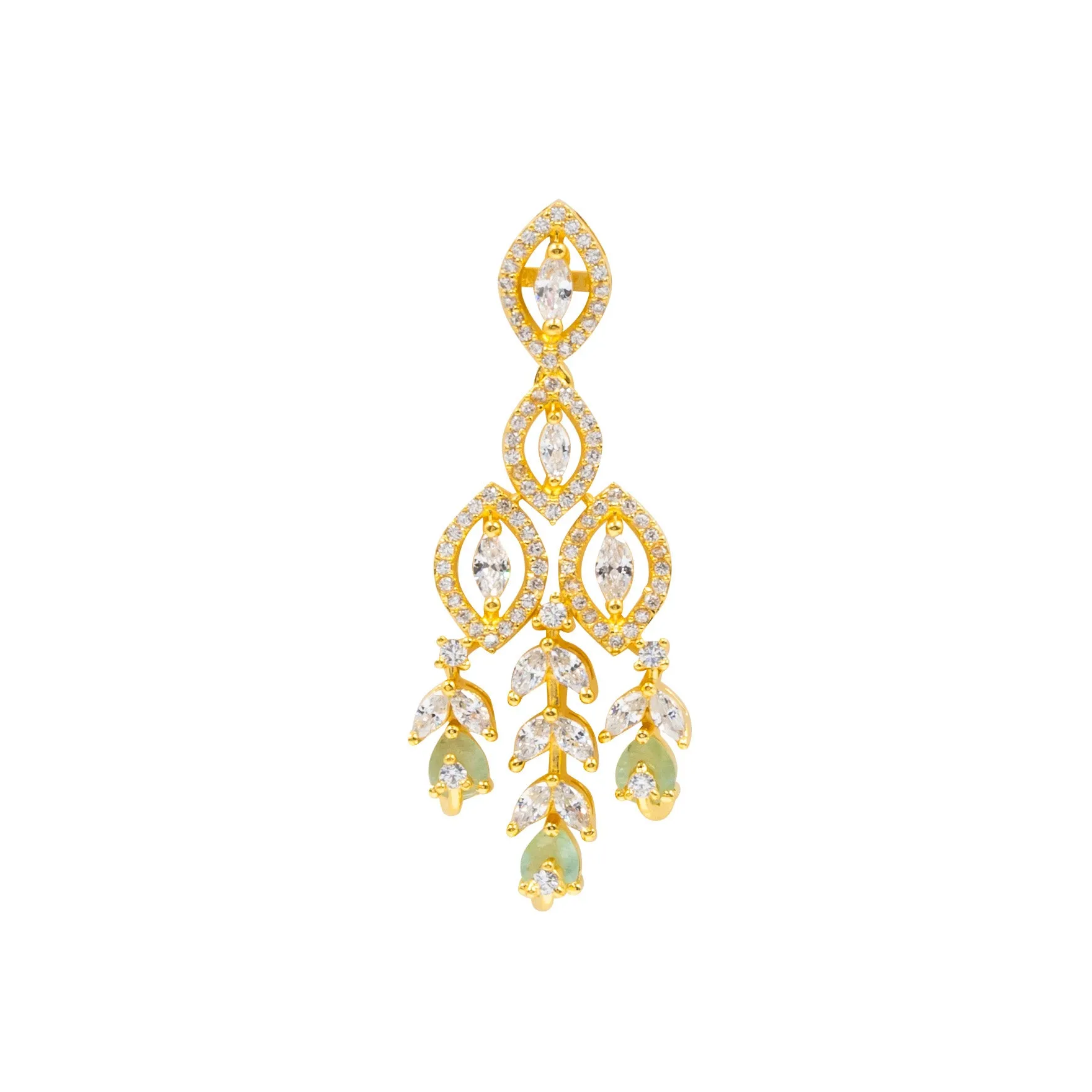 24ct Gold Plated Stone Necklace with stud PMSNS5WN-0021, PMSHST15WN-052