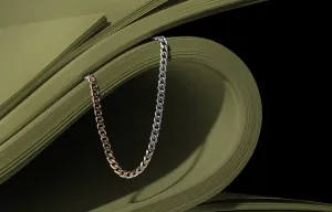 3mm Two-Tone Cuban Chain Bracelet