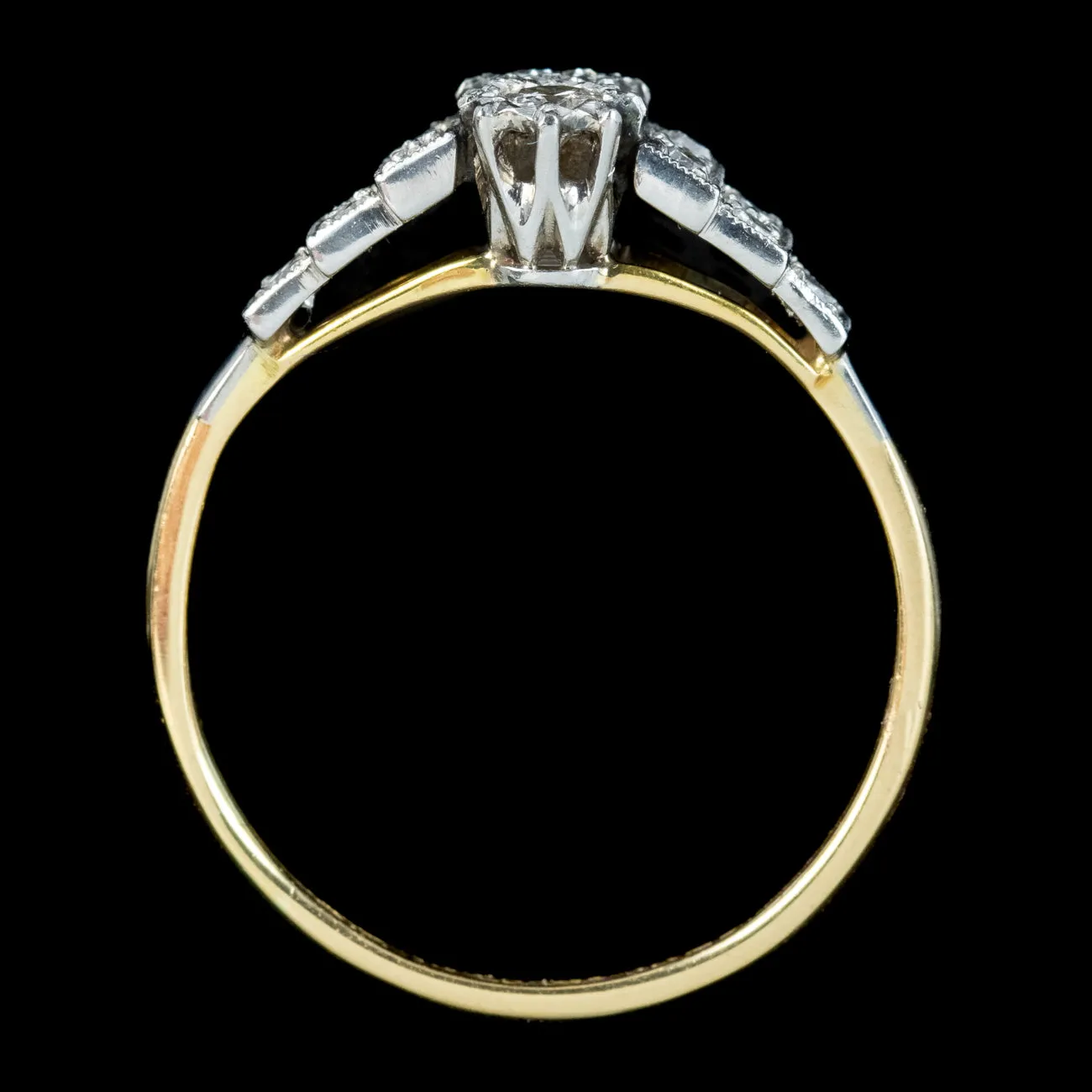 Antique Art Deco Diamond Toi Et Moi Ring 0.50ct Total