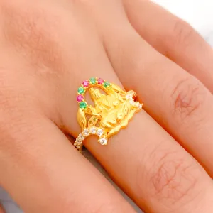 Auspicious Lakshmi in CZ Ring