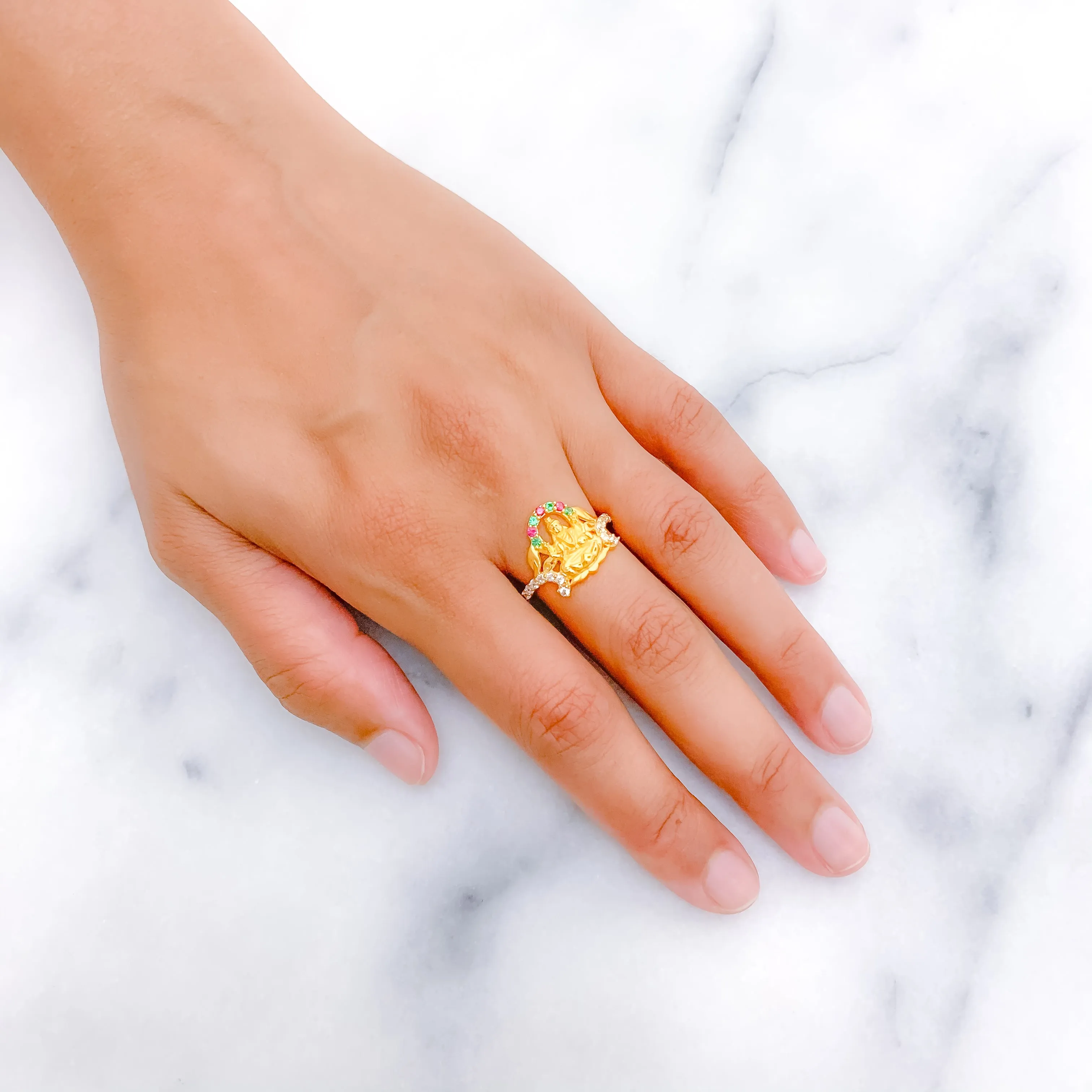 Auspicious Lakshmi in CZ Ring