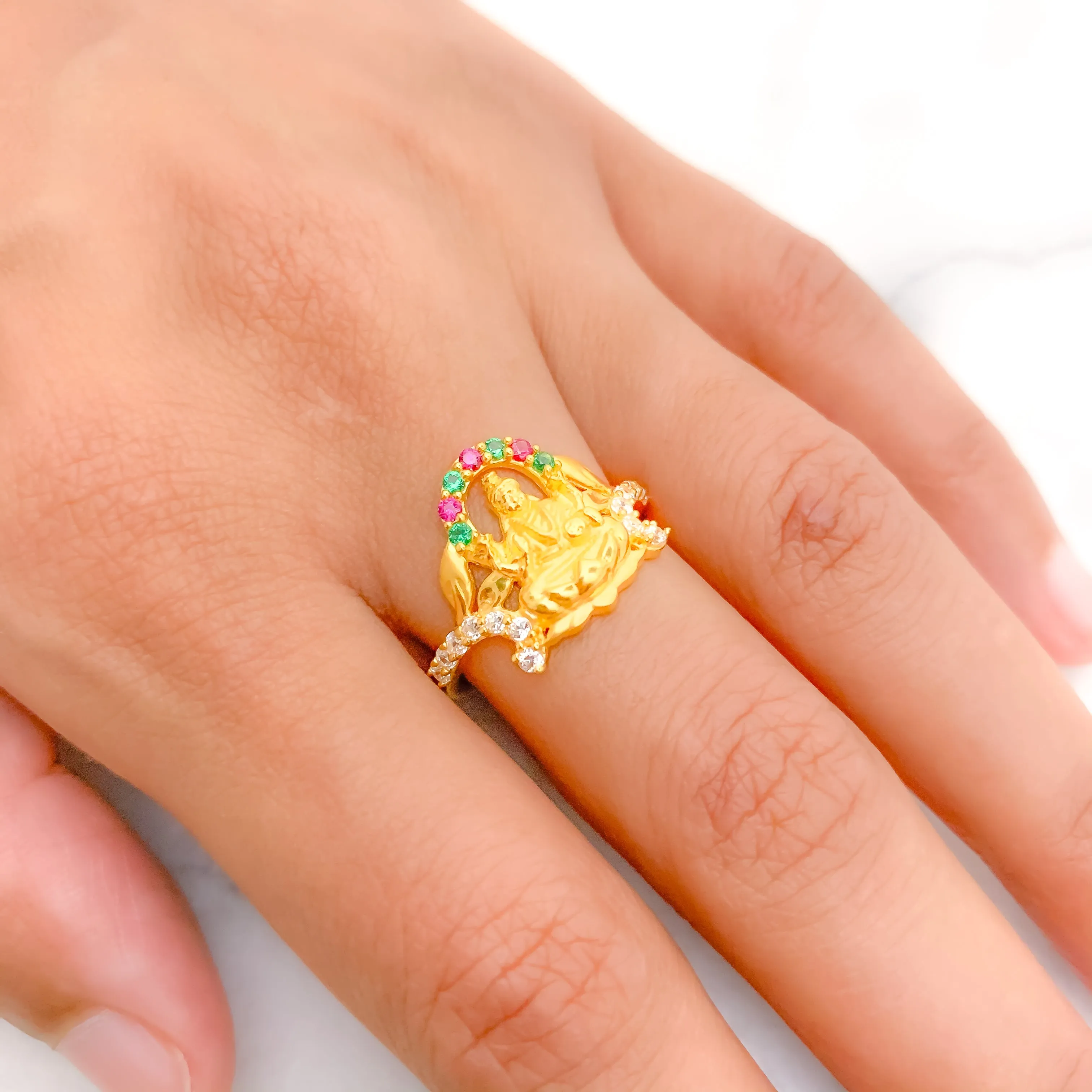 Auspicious Lakshmi in CZ Ring