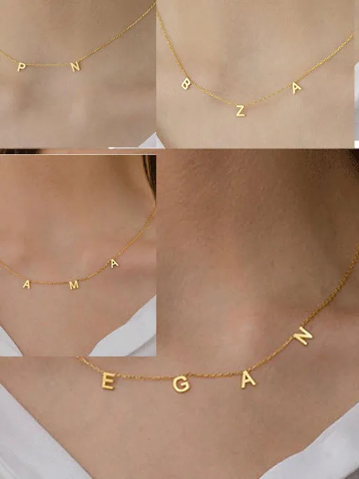 Customizable Initials Necklace - 3 colors