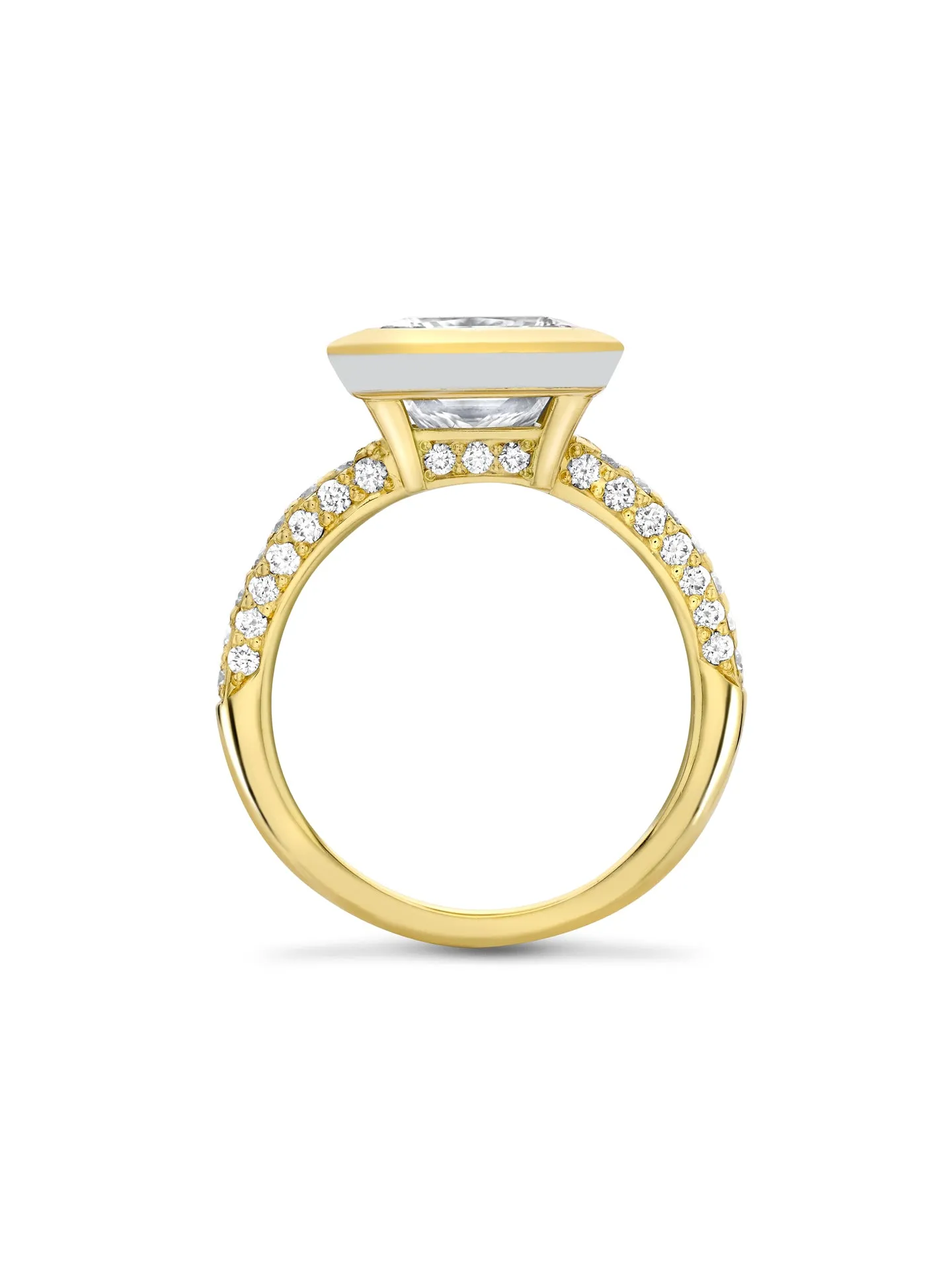 Florentine Princess Cut Yellow Gold Diamond Ring