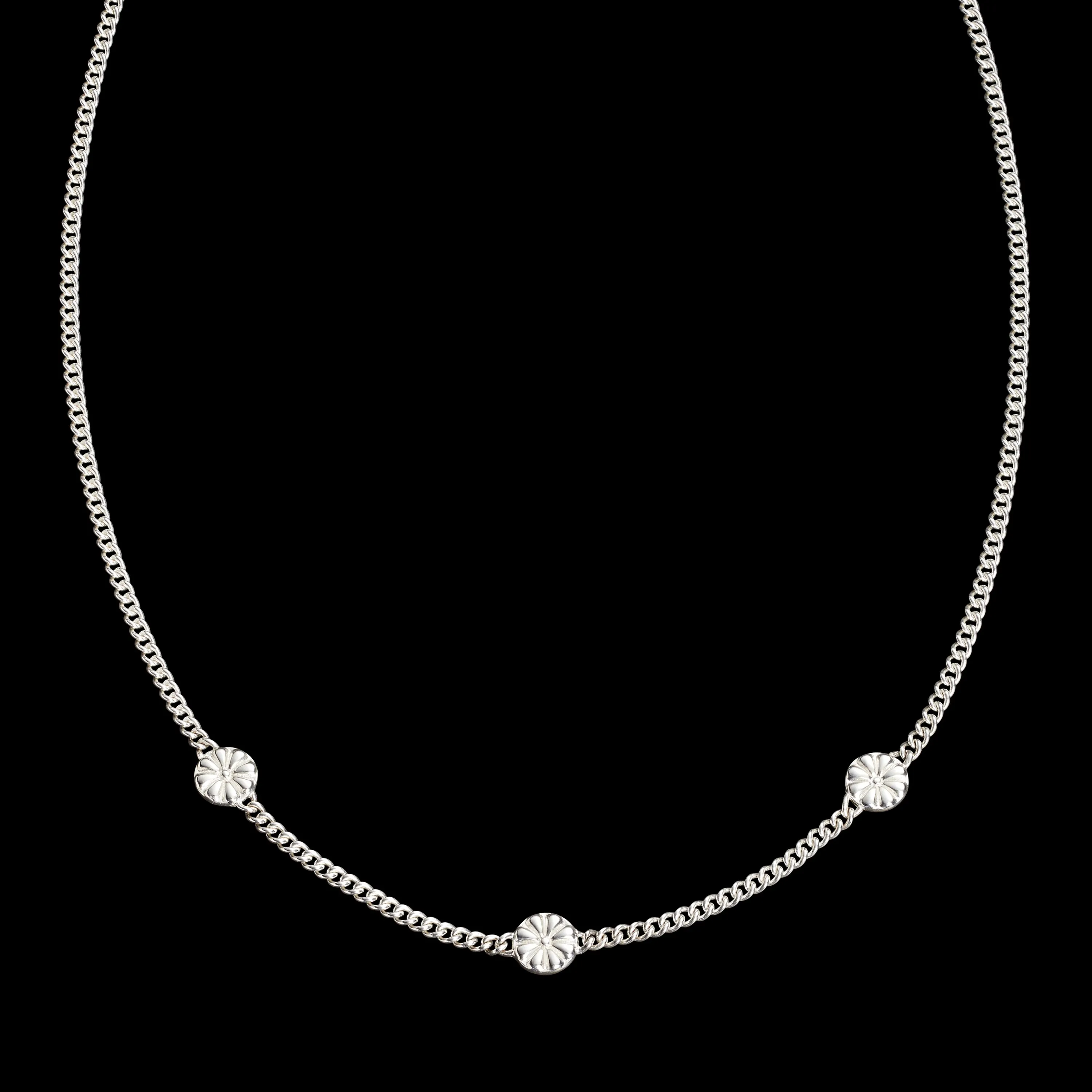 Flower Path Necklace - Sterling Silver - 16
