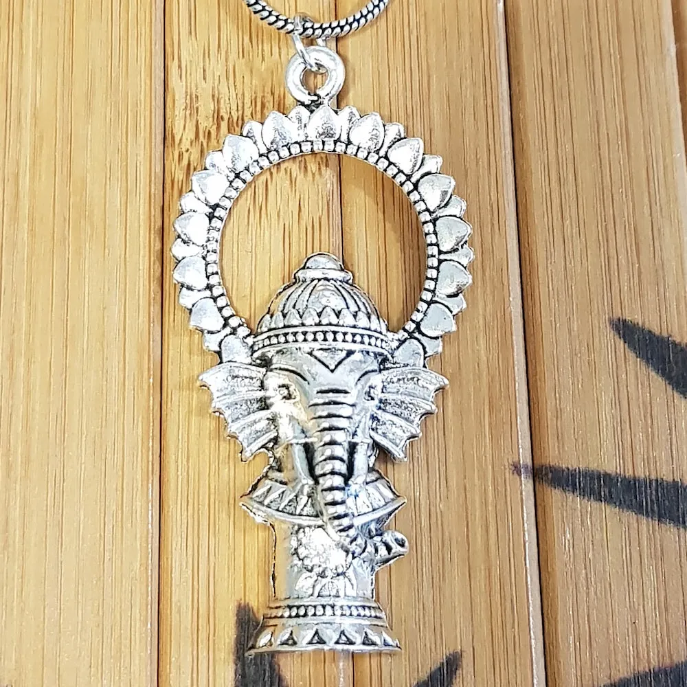 Imeora Silver Tone Ganpati Pendant With 19 inch Chain