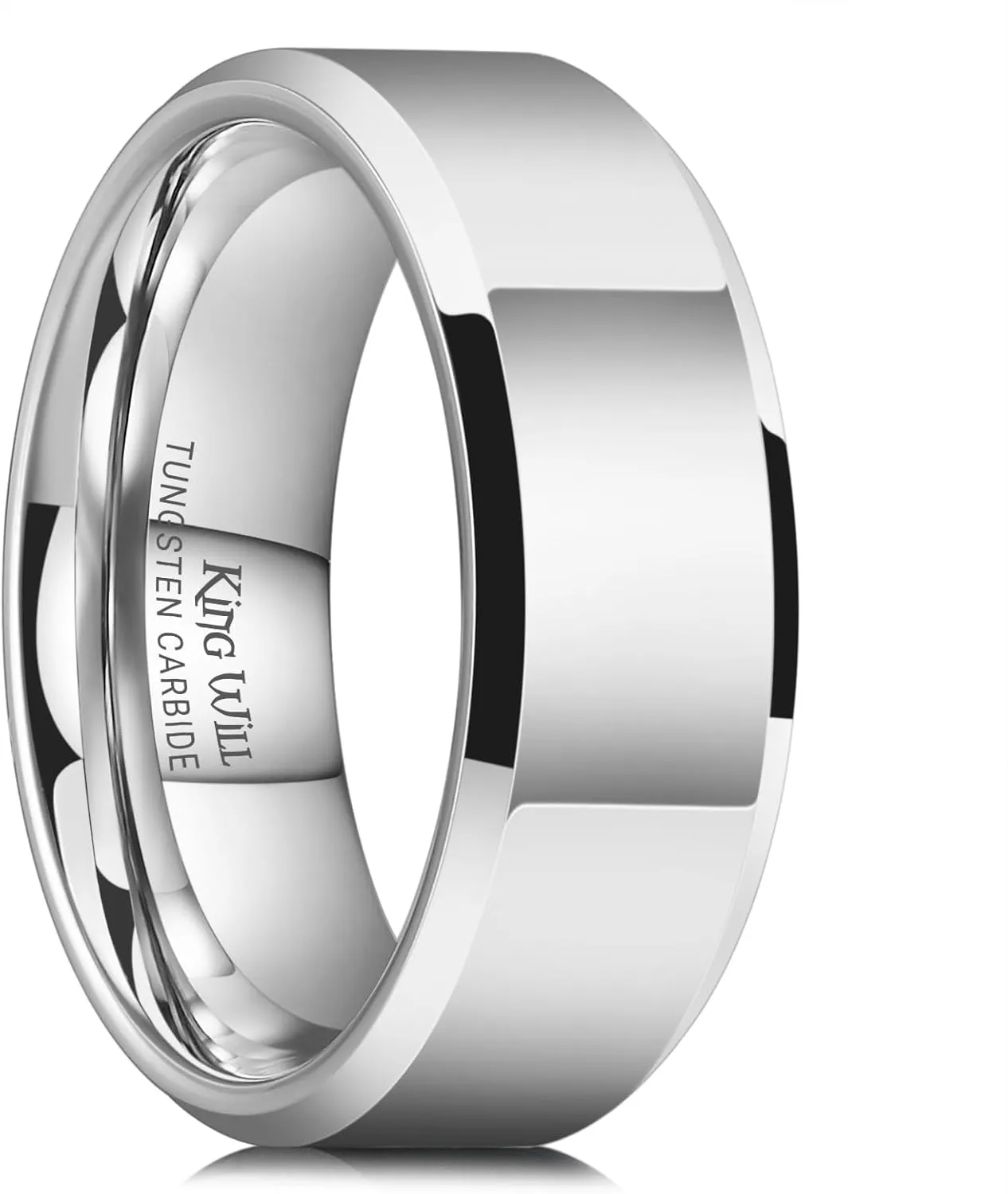 King Will BASIC Men Women 4mm/5mm/6mm/7mm/8mm Tungsten Rings Polished Wedding Band Engagement Anniversary Band Comfort Fit