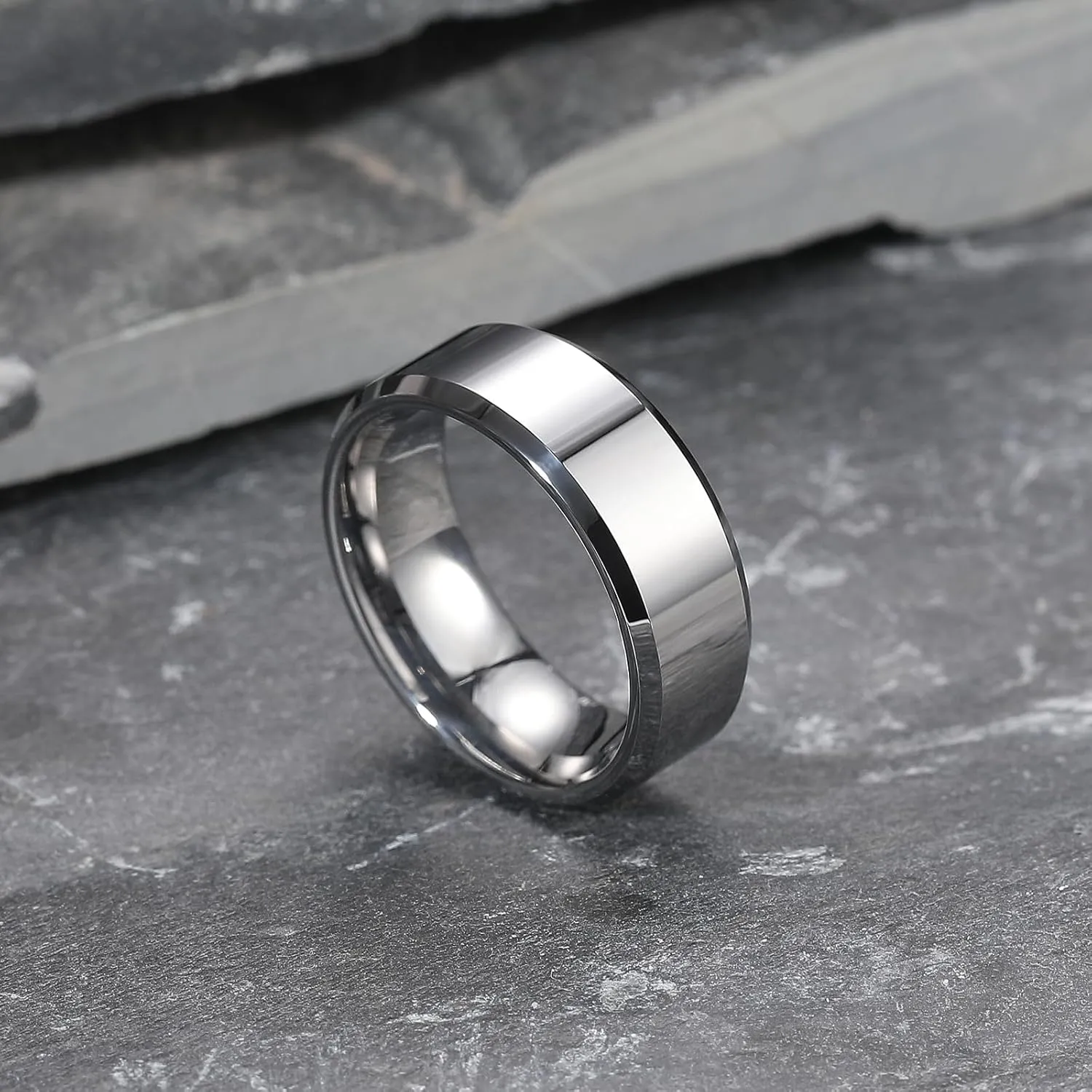 King Will BASIC Men Women 4mm/5mm/6mm/7mm/8mm Tungsten Rings Polished Wedding Band Engagement Anniversary Band Comfort Fit