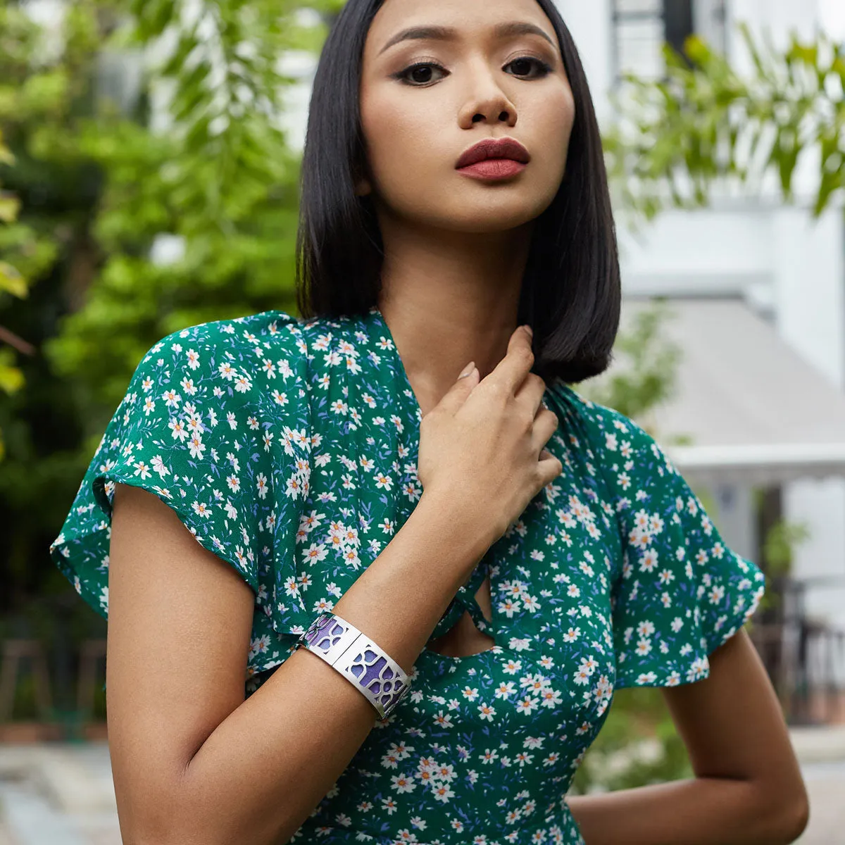Lotus Bangle - Andaman Green