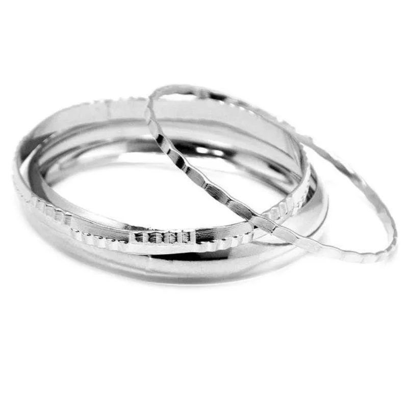 Metal Mania Silver Bangle Bracelets