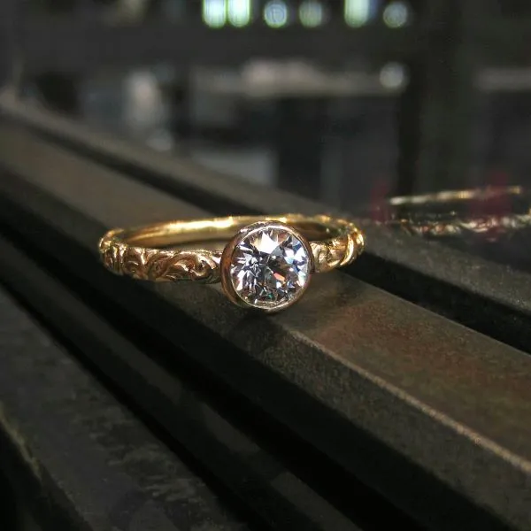 Old Euro 1.07ct Bezel Engagement Ring- Heirloom by Doyle & Doyle