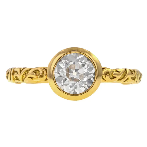 Old Euro 1.07ct Bezel Engagement Ring- Heirloom by Doyle & Doyle