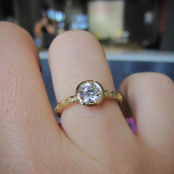 Old Euro 1.07ct Bezel Engagement Ring- Heirloom by Doyle & Doyle