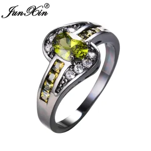 Peridot Gold Filled Jewelry Vintage Oval Wedding Rings
