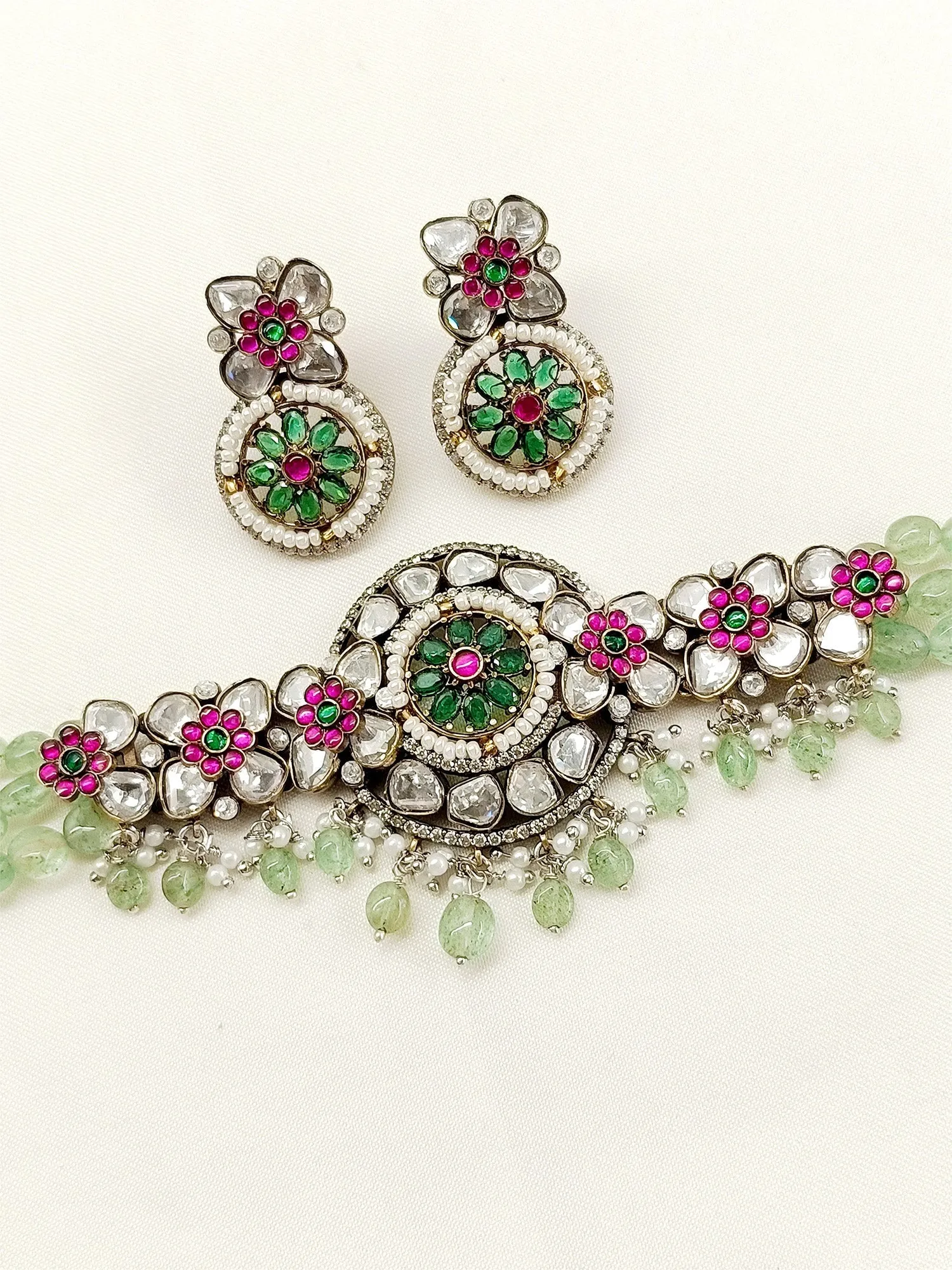 Sheesha MInt Green Victorian Choker Set