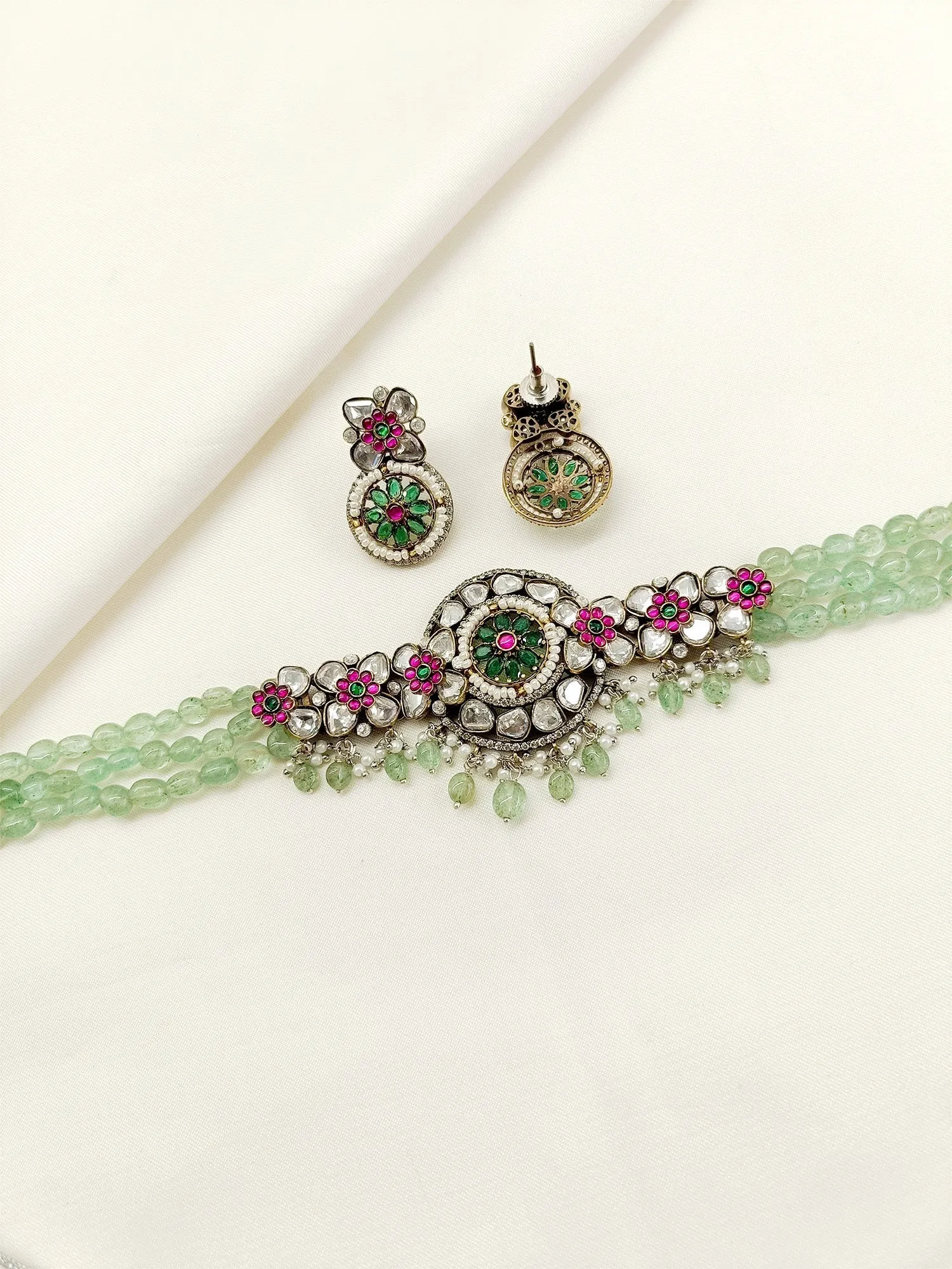 Sheesha MInt Green Victorian Choker Set