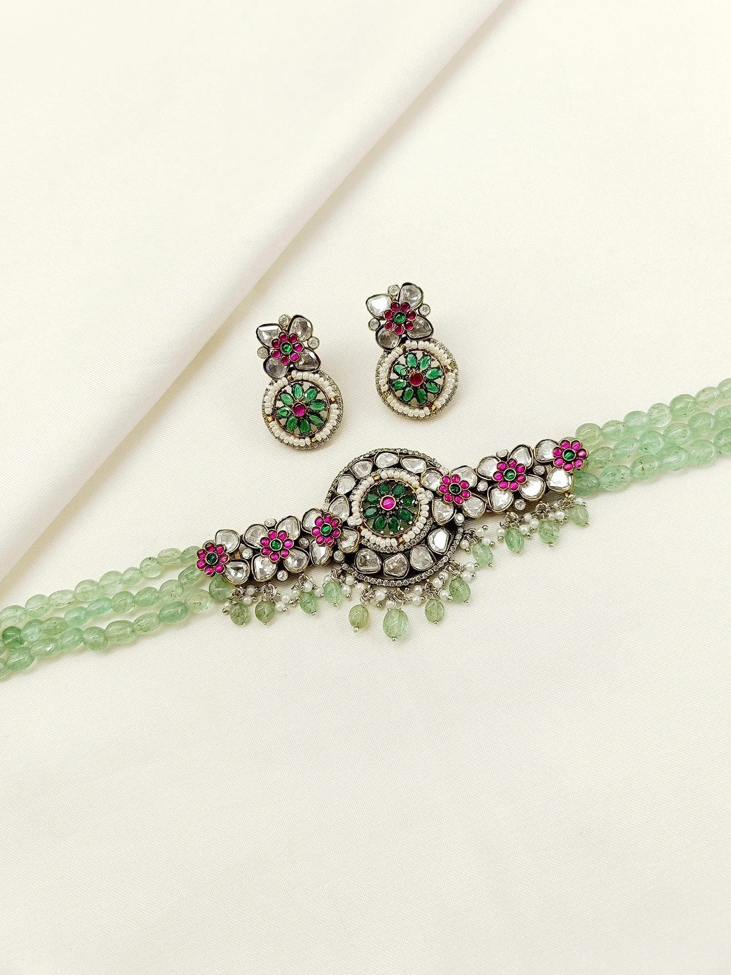 Sheesha MInt Green Victorian Choker Set
