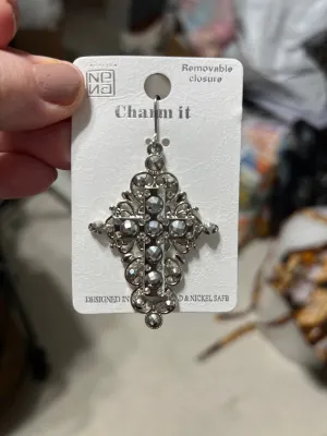 Silver Fashion Cross Pendant with Hook Style Clasp