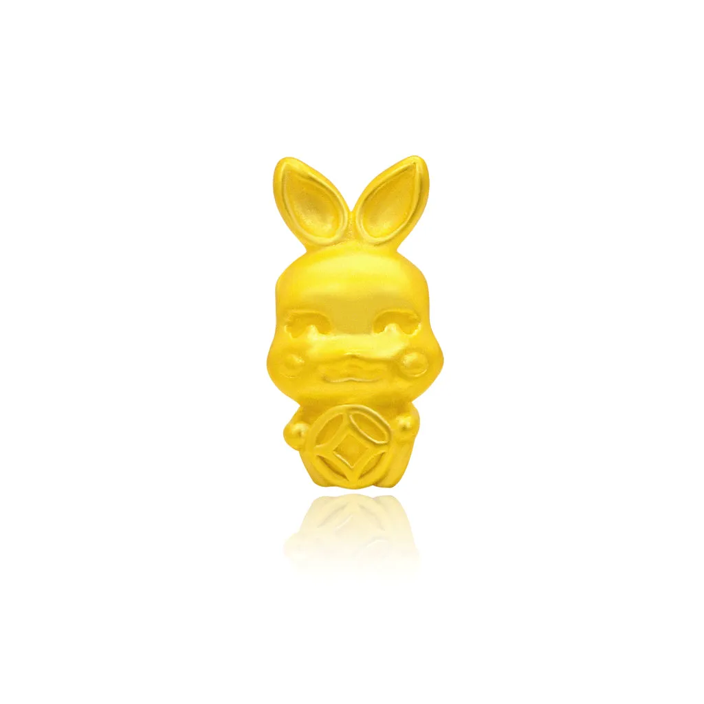 TAKA Jewellery 999 Pure Gold Rabbit Pendant with 9K Gold Chain